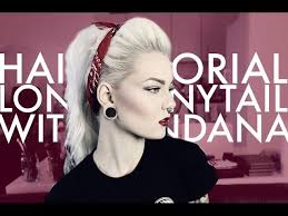 Bandanas and pin up style have more in common than you may think. Extra Long Ponytail With Bandana Katrin Berndt Youtube