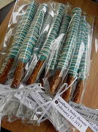Baby Shower Chocolate Covered Pretzels 12 00 Via Etsy Baby Shower Chocolate Baby Shower Food For Girl Baby Boy Shower Favors