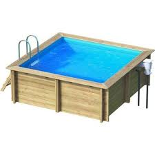 Piscine Hors Sol Bois Weva L 3 5 X L 3 5 X H 1 2 M Piscine Bois Piscine Bois Carree Piscine Hors Sol Bois