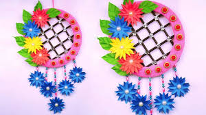 Diy Paper Flower Wall Decoration Idea With Wool At Home Amazing Wall Flower Wall Decor Paper Flower Wall Diy Paper Flower Wall