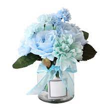 Artificial flowers for sale in trinidad. Chunqi Artificial Flowers Fake Flowers Silk Flowers Wedding Rose Bouquets Home Decoration Dahila 8 Branch 10 Heads Blue Buy Online In Trinidad And Tobago At Desertcart 48305415