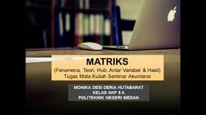 Sebagai contoh, kita perhatikan kembali matriks m dan matriks n di atas (bahasan bagian a. Ppt Matriks Jurnal Akuntansi Perpajakan Topik Tax Amnesty Youtube