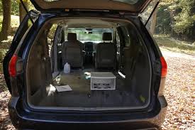 Gutted Rear Seats Captain Chairs Center Console All Removed Teardrop Camper Plans Toyota Sienna Minivan Camper Conversion