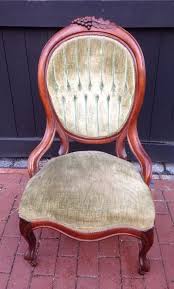 Victorian Tufted Velvet Walnut Ladies Parlor Chair On Wheels Antique Ebay Parlor Chair Chair Victorian Furniture