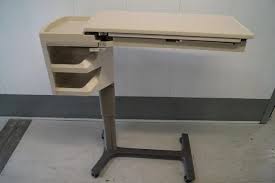 hill rom over bed tables for sale patient mate 632 f model used hospital medical equipment in 2021 bed table bed tray table bedside tables for sale