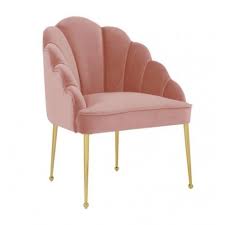 Pink Blush Velvet Petal Channel Tufted Accent Chair Pink Velvet Chair Velvet Chair Pink Office Chair