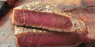Take the tuna out of the marinade, and dust both sides lightly with katakuriko. Simple Ahi Tuna Steak Recipe Viking Village Foods