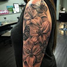 Pin By Sonsku On Optivia Lily Tattoo Sleeve Butterfly Tattoos On Arm Arm Sleeve Tattoos For Women