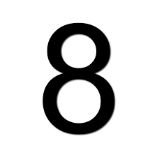 HOUSE NUMBER 8 Arial Acrylic Large Floating Cool Stylish Modern Gloss Black  DIY