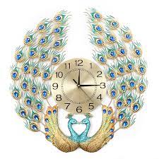 Glass anniversary wooden peacock design wall clock, for home. 23 6 Peacock 3d Wall Clock Crystal Luxury Clock Creative Personality Modern Art Decorative Clock Mute Wall Watch Quartz Clock Large For Living Room Bedroom Office Walmart Com Walmart Com