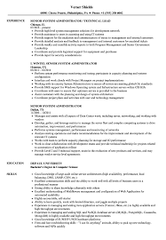 Senior System Administrator Resume Samples Velvet Jobs