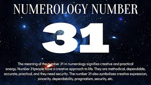 Numerology Number 31 Numerology Think Positive Thoughts Numerology Birth Date