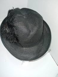 Vintage 1960s Fedora Style Black Hat With Ostrich Feather Worn by Beauty  Milton