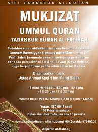 It is a light that was granted to prophet muhammad (صلى الله عليه وسلم) which had not been granted to any other prophet or messenger before him; Mukjizat Ummul Quran Tadabbur Surah Al Fatihah Event Islamicevents Sg