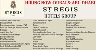 latest jobs hiring at st regis hotels