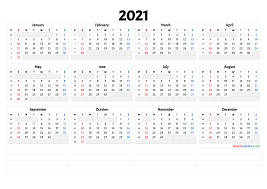 On this page you can download free, simple, clear, elegant and very useful wall and desktop calendars for years 2021, 2022 and 2023. 2021 Printable Yearly Calendar With Week Numbers Calendraex Com