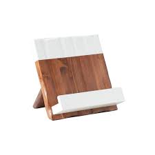 White And Natural Cookbook Stand Brooke Lou Cook Book Stand Handmade Kitchens Cookbook Holder