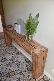 Reclaimed Beam Console Table Old Beams Rustic Country Style Designer Unique Barn Wood Side Table 150 Cm Natural Wood Entry Way Table Reclaimed Wood Console Table Rustic Console Tables Plant Wall Decor