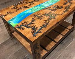 Wood Nightstand No 2 Night Stand Bedside Table Wood Bed Etsy Wood Resin Table Epoxy Wood Table Resin Furniture