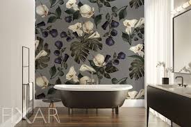Fototapete badezimmer habe einige bilder, die sich darauf beziehen einander. Blumen Mitten Des Graues Fototapeten Furs Badezimmer Fototapeten Fixar De