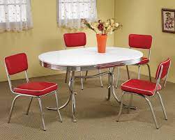 Plenty of furniture to choose from. Retro Dining Room Set W Red Chairs Coaster Furniture Furniture Cart