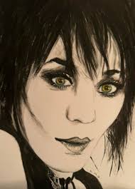 Creator: Ken Baker Medium: acrylic paint pens Description: this is a Joan  Jett I did recently in an art trade.  https://www.instagram.com/ken_baker_art/