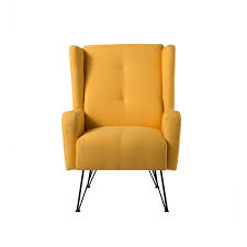 Free delivery and returns on ebay plus items for plus members. American Eagle Furniture Mid Century Modern Fabric Accent Chair In Yellow Ae Ck D800 Yo