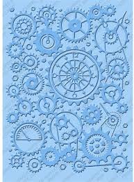 A set of four themed embossing folders. Cuttlebug Emboss 5x7 Clockworks Cuttlebug Embossing Folders Embossing Folder Diy Molding