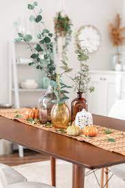 Mid Century Dining Table In 2021 Dining Table Decor Centerpiece Fall Dining Table Fall Dining Table Decor