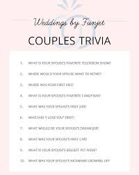 Bridal shower games help the proud women of the family mingle, have fun celebrate the bride. Wedding Shower Trivia Ideas Couples Trivia Couple Trivia Questions Fiance Questions