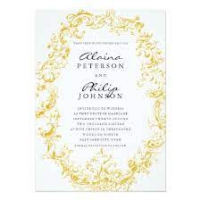 Elegant Gold Frame Wedding Invitation Template Zazzle Com Wedding Invitation Templates Gold Wedding Invitations Typography Wedding Invitations