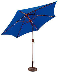 Tropishade Tropilight Led Lighted 9 Ft Bronze Aluminum Market Umbrella With Royal Blue Polyester C Patio Umbrella Offset Patio Umbrella Outdoor Umbrella Lights