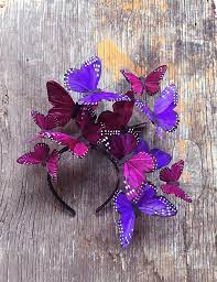 Violet Cosmos Butterfly Fascinator Paleta De Color Purpura Sombreros Divertidos Disfraz De Mariposa