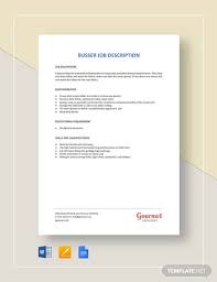 Contributing to a clean restaurant forms only part of the busser job description. Free 11 Sample Waiter Job Descriptions In Pdf