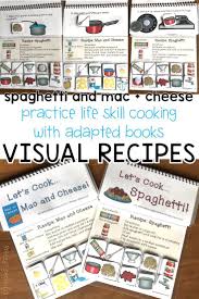 You Don T Need A Kitchen To Practice Cooking Skills Go Through Each Step Of Making Spaghetti And Mac And Chee Visual Recipes Life Skills Classroom Life Skills