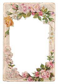 Free Digital Flower Frame With Roses Dogwood Cats And Kittens Flower Frame Digital Flowers Flower Frame Png