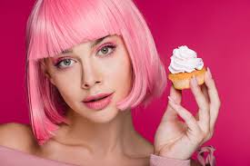 From gloves and socks to earrings and bleach kits Beautiful Girl In Pink Wig Holding Delicious Cupcake Isolated On Pink Free Stock Photo And Image