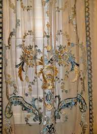 Italian Sophia Embroidered Velvet Fabric Sheer Drapes Panel Etsy Curtains Custom Drapes Drapes Curtains