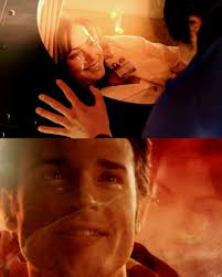 Superman movie moment with two characters