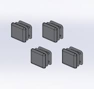 Square plastic plug for motor frame-Set of 4