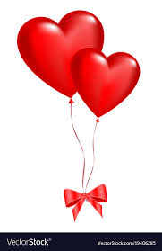 Two balloons in the shape of hearts on a white Vector Image