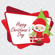 Birthday greeting cards for friends free download birthday greeting. Cute Santa Claus Besides Xmas Tree Vector Cartoon Illustration For Christmas Card Design Wallpaper And Greeting Card Royalty Free Cliparts Vectors And Stock Illustration Image 89705179