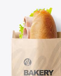 Download Kraft Paper Bag With Sandwich Mockup In Bag Sack Mockups On Yellow Images Object Mockups