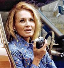 Angie Dickinson, retired actress, early 1960s. She had "... her  breakthrough role in Gun the Man Down (1956) with James Arness and the  Western film Rio Bravo (1959) with John Wayne and