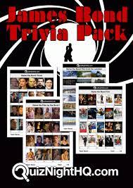 In 50 years on the big screen, james bond has found himself in many a dicey—and stylishly designed—spot. James Bond Trivia 4 Pack Quiznighthq