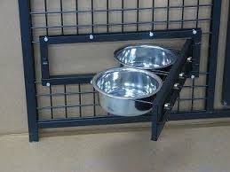 Dog Kennel Feeders By Options Plus Dog Kennels Swing Out Food And Water Bowls 75 Dog Boarding Kennels Dog Kennel Designs Dog Cages