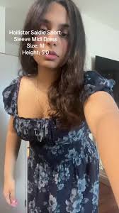 Hollister Sadie Short Sleeve White Floral Midi