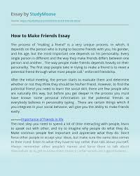 How To Make Friends Free Essay Example