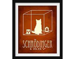 schrodinger es quantenphysik cat wissenschaft geschenk wissenschaft poster geschenk katze kunst steampunk dru cat art print science decor schrodingers cat