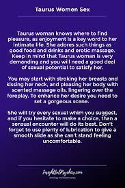 He is sensitive and understands the feelings of his partner. Taurus Woman Her Traits Love Sex